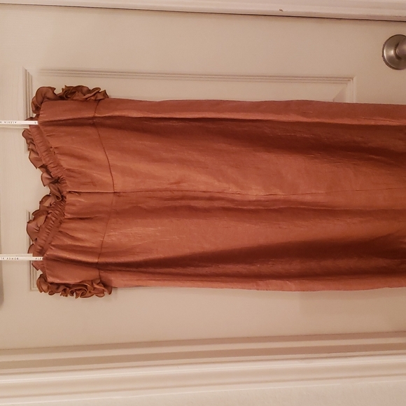 Alexia Admor Women's Cocktail Dress Size Medium Copper Brown Strapless Shift - Picture 3 of 4